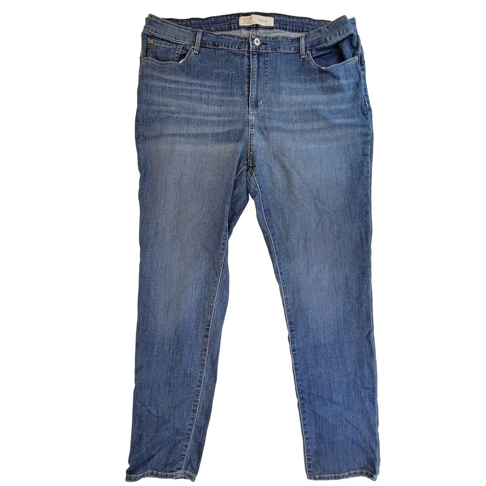 Levi Strauss Signature Mid Rise Slim Women Jeans Blue Denim W40‎ L32